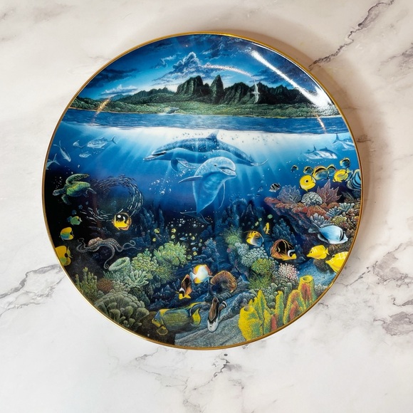 Danbury Mint A Discovery Off Anahola Dolphin Collector Plate - Picture 8 of 8